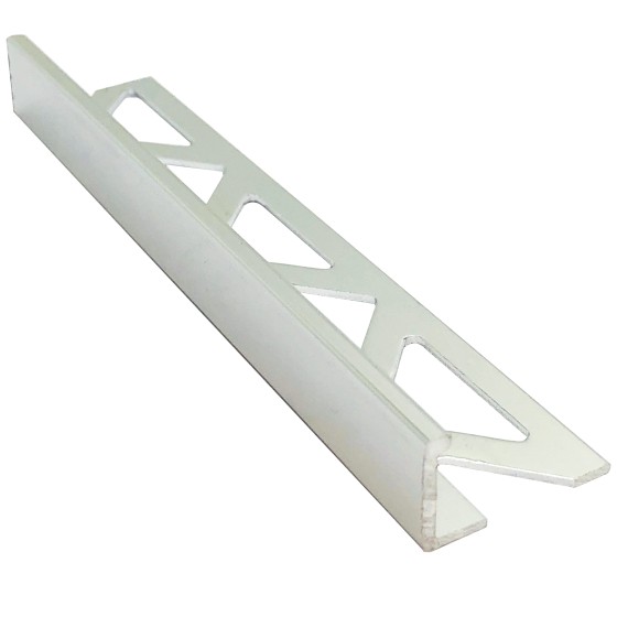 Genesis Aluminium TRADELINE Straight Edge Trim Chrome Effect BTS10.CH 10mm x 2.5m