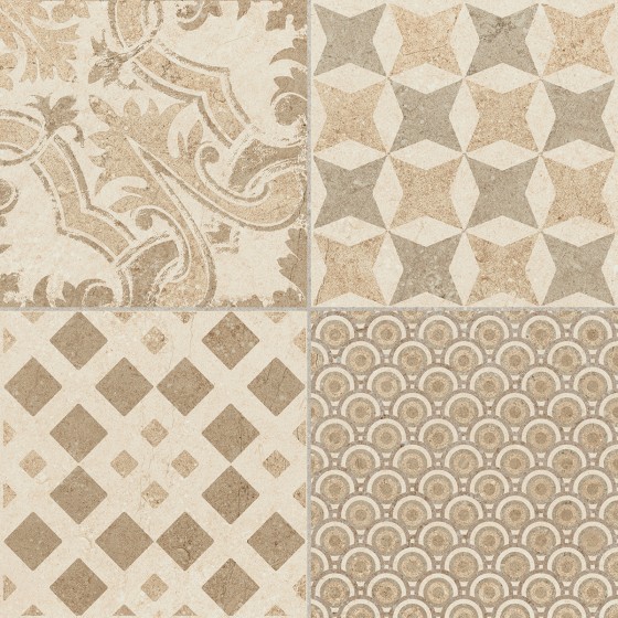 NB19472 Hereford Bone Decor Floor Tile 447x447mm - 16m²