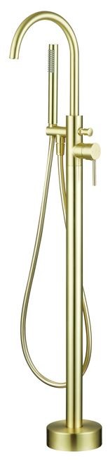 Quadro Brushed Brass Freestanding Bath Shower Mixer