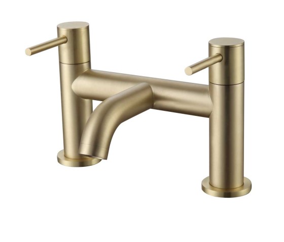 Quadro Brushed Deck Mounted Bath Filler