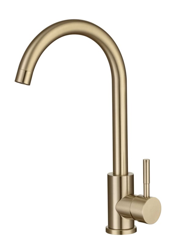 Quadro Brushed Brass Kitchen Sink Mixer