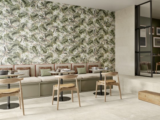 Enchant Foliage Leaf Décor Ceramic Wall Tile 350x1000mm