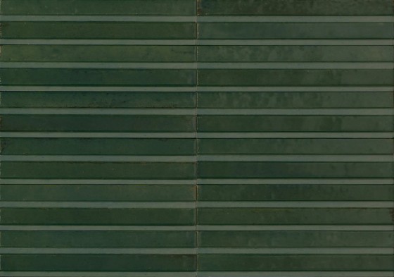 Lume Green 3D Rake Structure Gloss Porcelain Wall & Floor Tile 240x60mm
