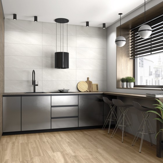 Bliss White Ceramic Wall Tile 300x900mm