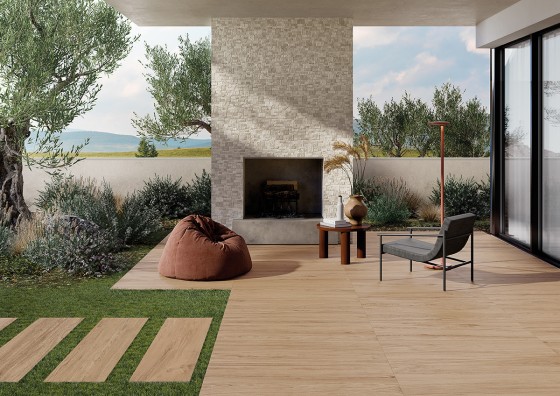 Honey Wood Outdoor Mix Porcelain Floor Tile 1200x400x20mm