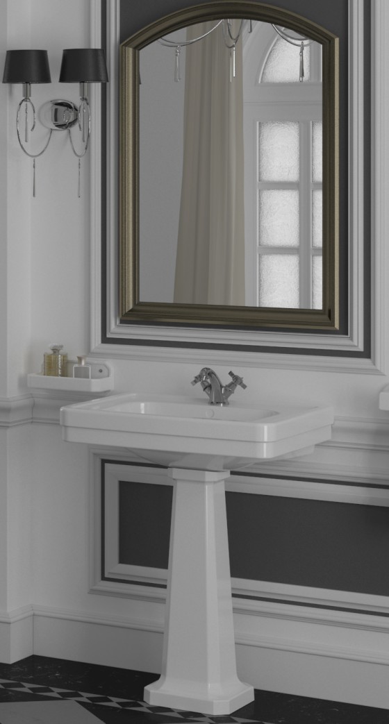 Worcester 67cm 1 Taphole Basin and Full Pedestal