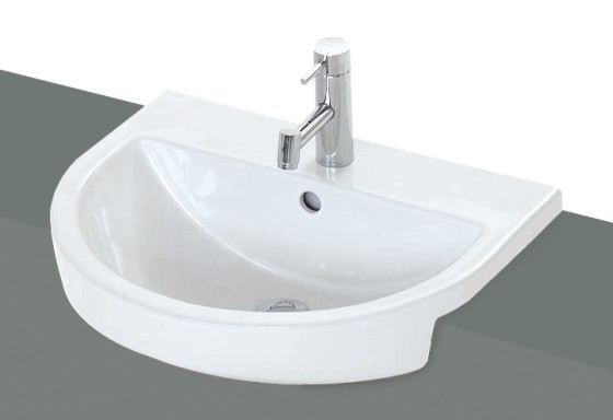 Enthuse 54cm 1 Taphole Semi-recessed Basin