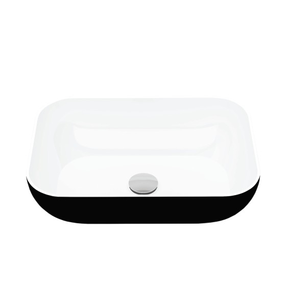 Coral 47cm No Taphole Sit On Basin Black/White 