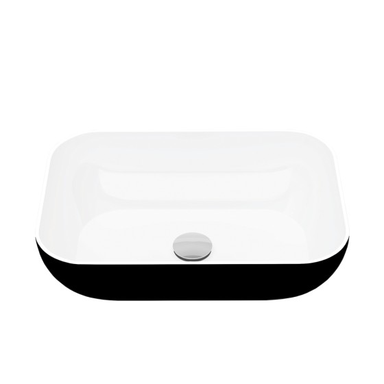 Coral 47cm No Taphole Sit On Basin Black/White