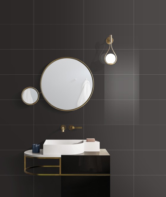 Mystic Black Polished Porcelain Wall & Floor Tile 600x600mm