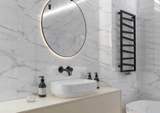 Manhattan Gloss White Marble Ceramic Wall Tile 250x400mm