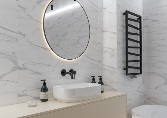 Manhattan Matt White Marble Ceramic Wall Tile 250x400mm