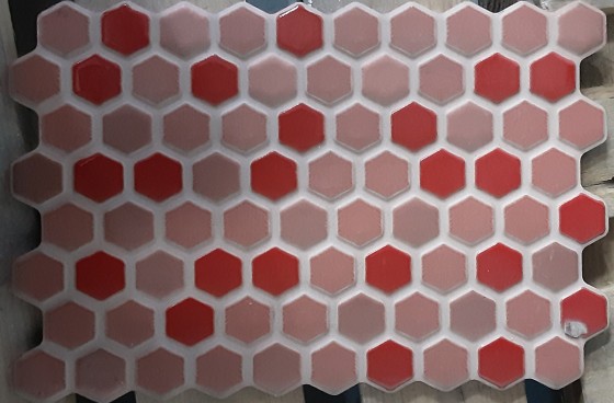 NB19946 Hexagon Interlocking Mosaic Red 200x300mm - 4.02m²