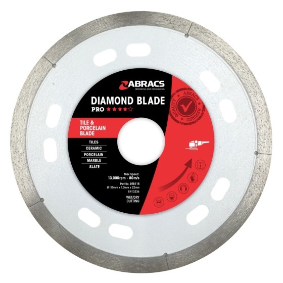 Abracs Ultra Thin Diamond Tile Blade Pro 115x22x1.0mm