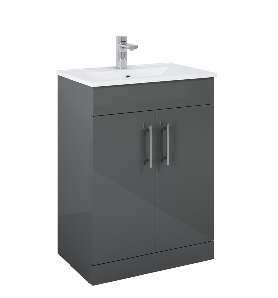 Pavilion Gloss Anthracite 60cm Door Wash Basin Unit