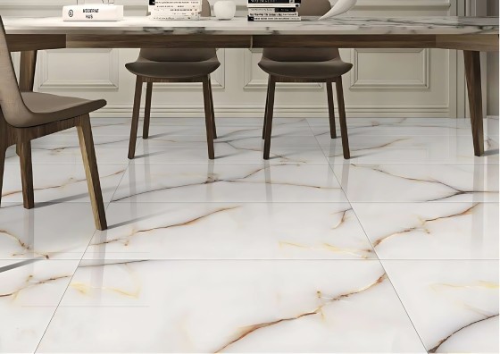 Luxe Gold Onyx Gloss Polished Porcelain Wall & Floor Tile 600x1200mm