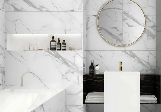 Luxe Imperial Statuario Matt Porcelain Wall & Floor Tile 600x1200mm
