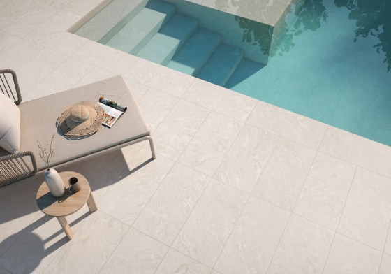 Pebble Ivory Matt Porcelain Wall and Floor Tile 375x750mm
