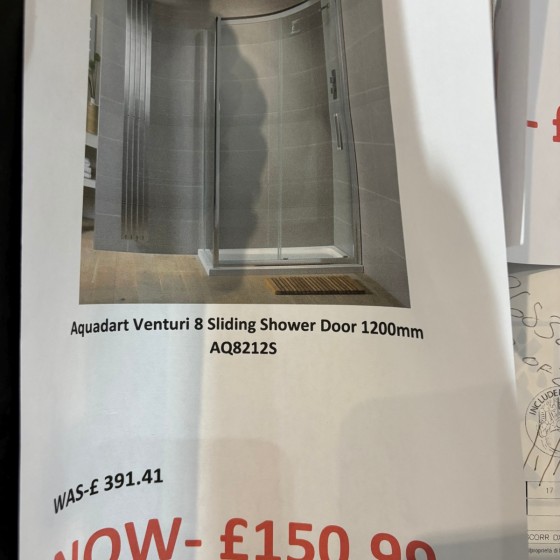 Aquadart Venturi 8 Sliding Door AQ8212S 1200mm