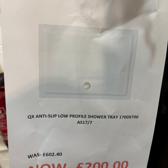 QX Anti Slip Low Profile Shower Tray AS17/7 1700X700mm