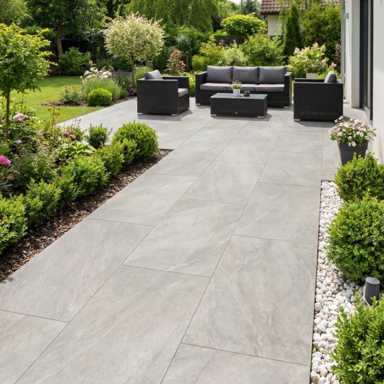 Rockslate Grey Porcelain Paving 600x900x20mm