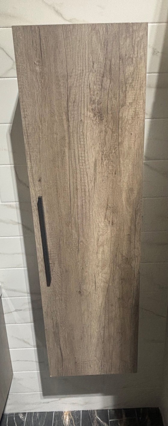 S7009303 Ivy Wall Hung 1 Door Column Unit 35cm Grey Oak