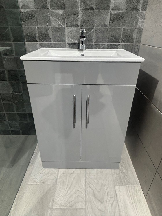 S7003023 Pavilion 2 Door Wash Basin Unit (Basin included) Light Grey 60cm