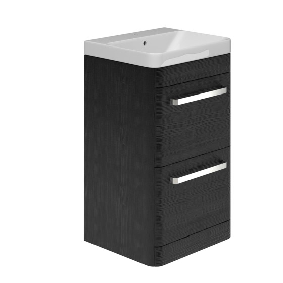 s7005554 Cuban Black  Floor standing 2 Drawer Basin Unit (No Basin) 500mm 