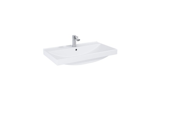 S7004883 Look Wall Hung Basin Unit 1 Drawer White Gloss 80cm