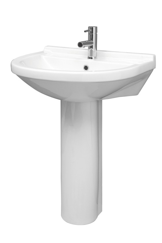 S7003912 Olympus Pure White Basin 1 Tap Hole 45cm