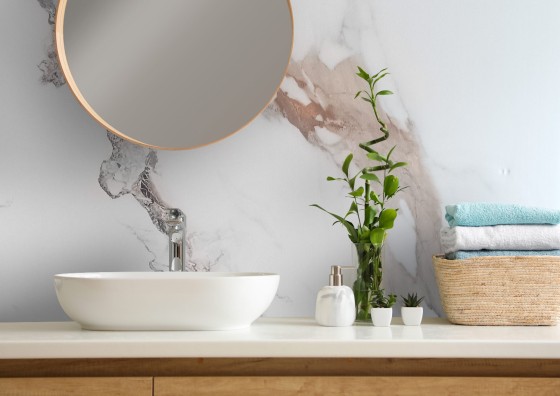 Allure PVC Shower Wall Panel T&G Gold Marble Matt 2400x1000x10mm 