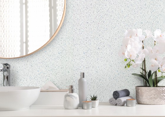 Allure PVC Shower Wall Panel T&G White Sparkle Gloss 2400x1000x10mm 