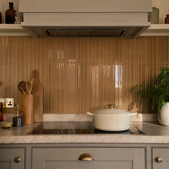 Promenade Sand 3D Gloss Porcelain Wall & Floor Tile 60x240mm