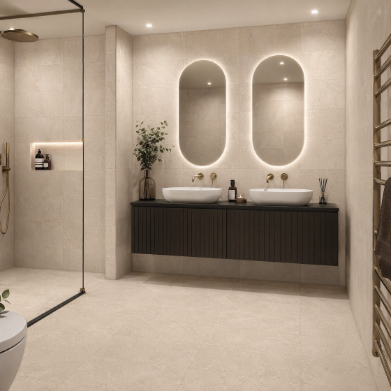 Ashcombe Beige Porcelain Wall & Floor Tile 300x600mm