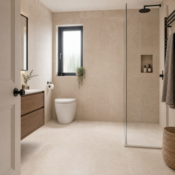 Ashcombe Beige Porcelain Wall & Floor Tile 600x600mm