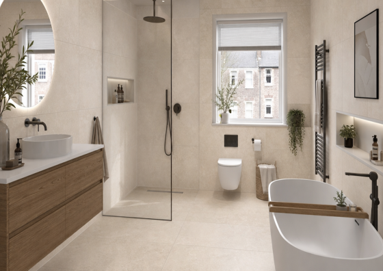 Ashcombe Greige Porcelain Wall & Floor Tile PTV36 600X1200mm