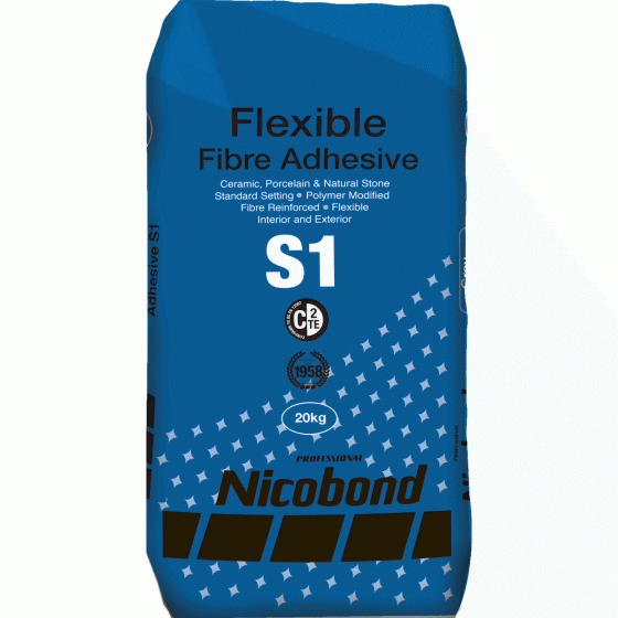 Nicobond Flexible Fibre S1 Adhesive White 20kg