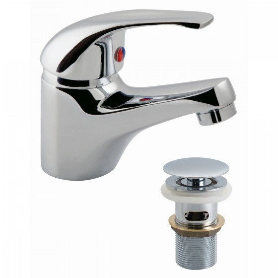 Nova Solo Monobloc Basin Mixer with Clicker Waste