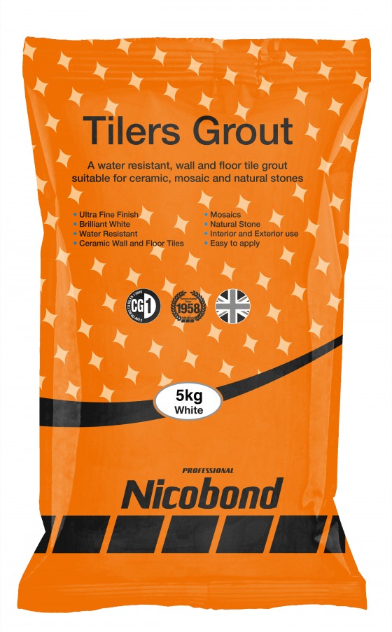 Nicobond Tilers Grout White 5kg