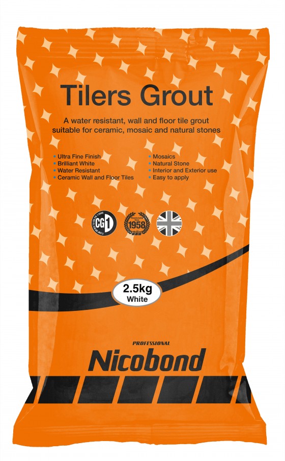 Nicobond Tilers Grout White 2.5kg