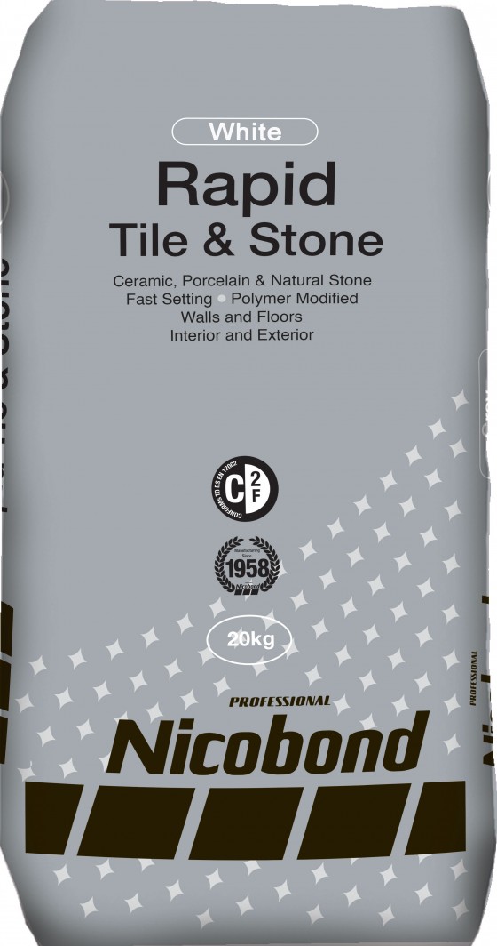 Nicobond Rapid Tile And Stone Adhesive White 20kg