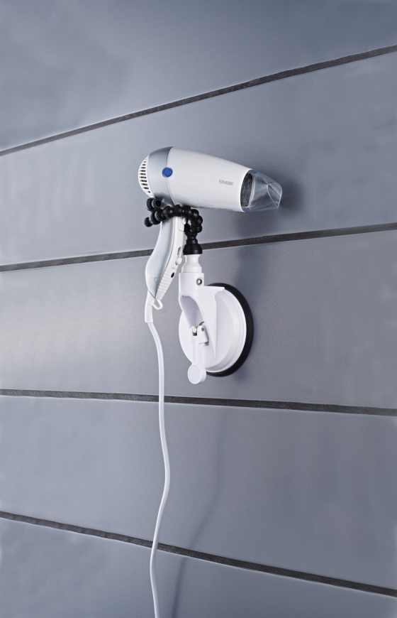 Ridder Comfort Universal Travel Suction Holder With 1 Suction Pad, White Arm Length Approx 10cm