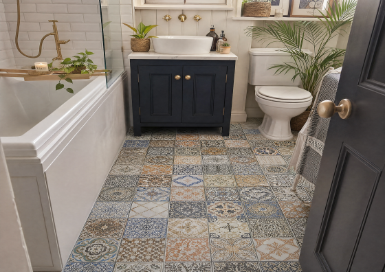 Casablanca Multi Colour Porcelain Wall & Floor Tile 442x442mm