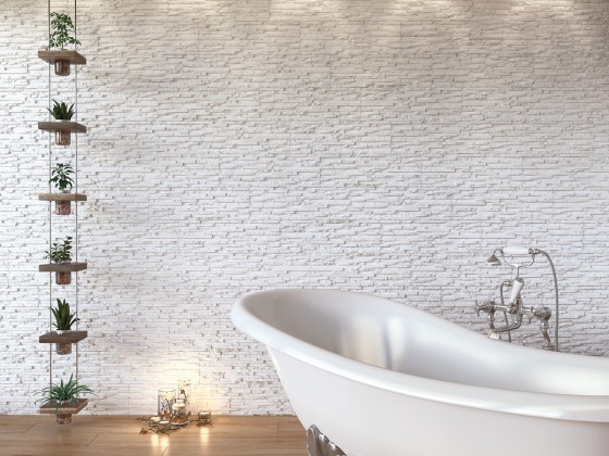 3D Stone White Porcelain Wall Tile 170x520mm