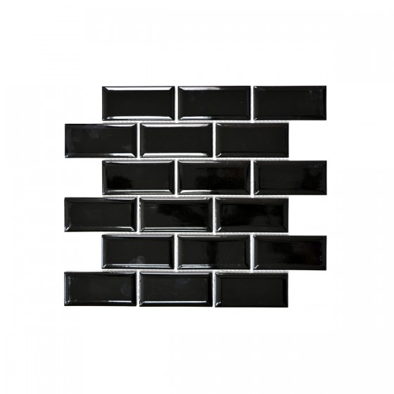 Mini Bevel Black Mosaic (100x50mm)