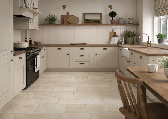 Tuscan Flagstones Salento Ivory Porcelain Floor and Wall Tile 500x300mm