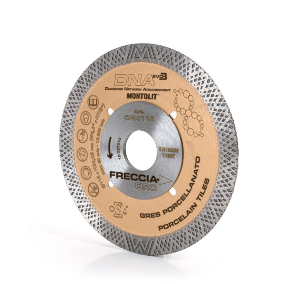 Montolit Goldline Diamond Continuous Rim Dna Evo 3 Cutting Blade 115mm (CGX115)
