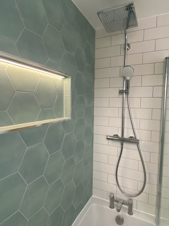Lily 5 Hexagon Green Porcelain Floor & Wall Tile 198x228mm