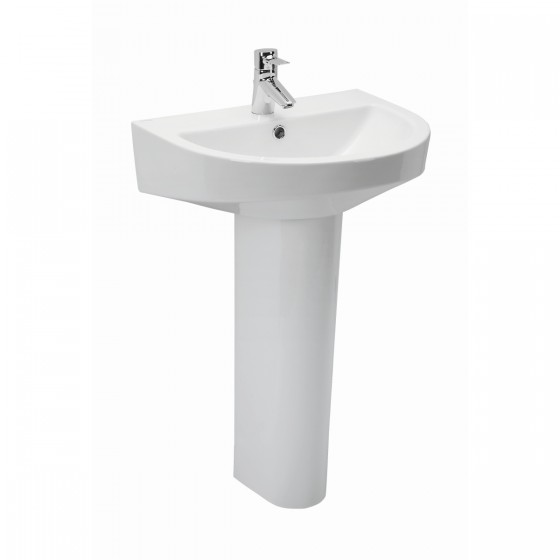 Enthuse 56cm 1 Tap Hole Basin and Full Pedestal