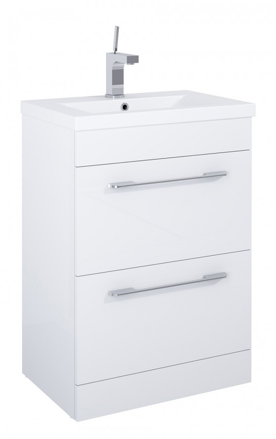 Appeal 50cm 2 Drawer Basin Unit White Floor standing